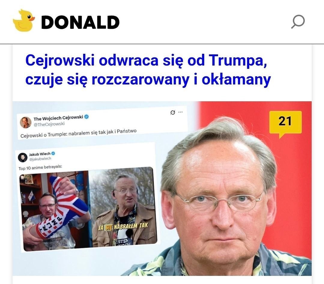 Cejrowski odwraca się od Trumpa, czuje się rozczarowany i okłamany