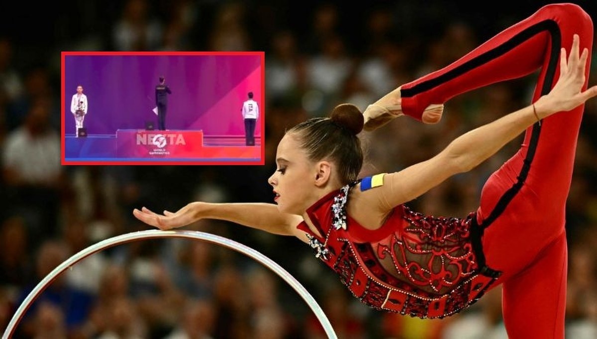 "Neutralna" Rosjanka odwróciła się podczas hymnu Ukrainy.